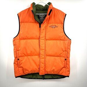Vintage Polo Jeans Ralph Lauren Orange Down Puffer Vest Men's XL